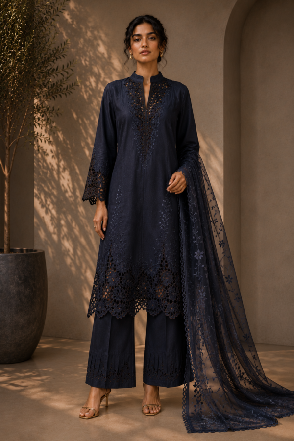 Midnight Jaali Luxe Suit Set