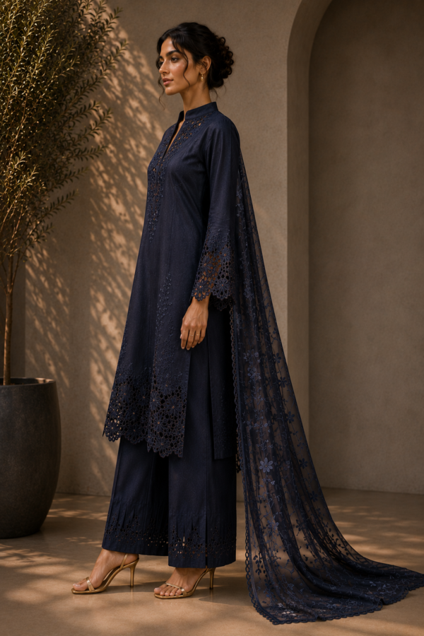 Midnight Jaali Luxe Suit Set