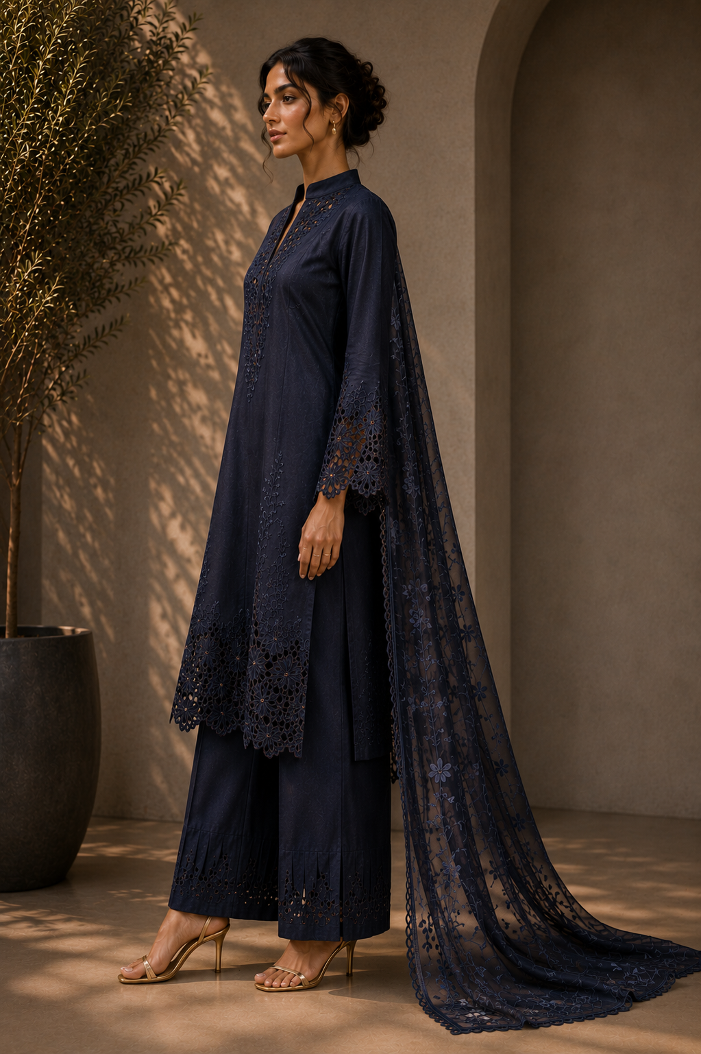 Midnight Jaali Luxe Suit Set - Image 2