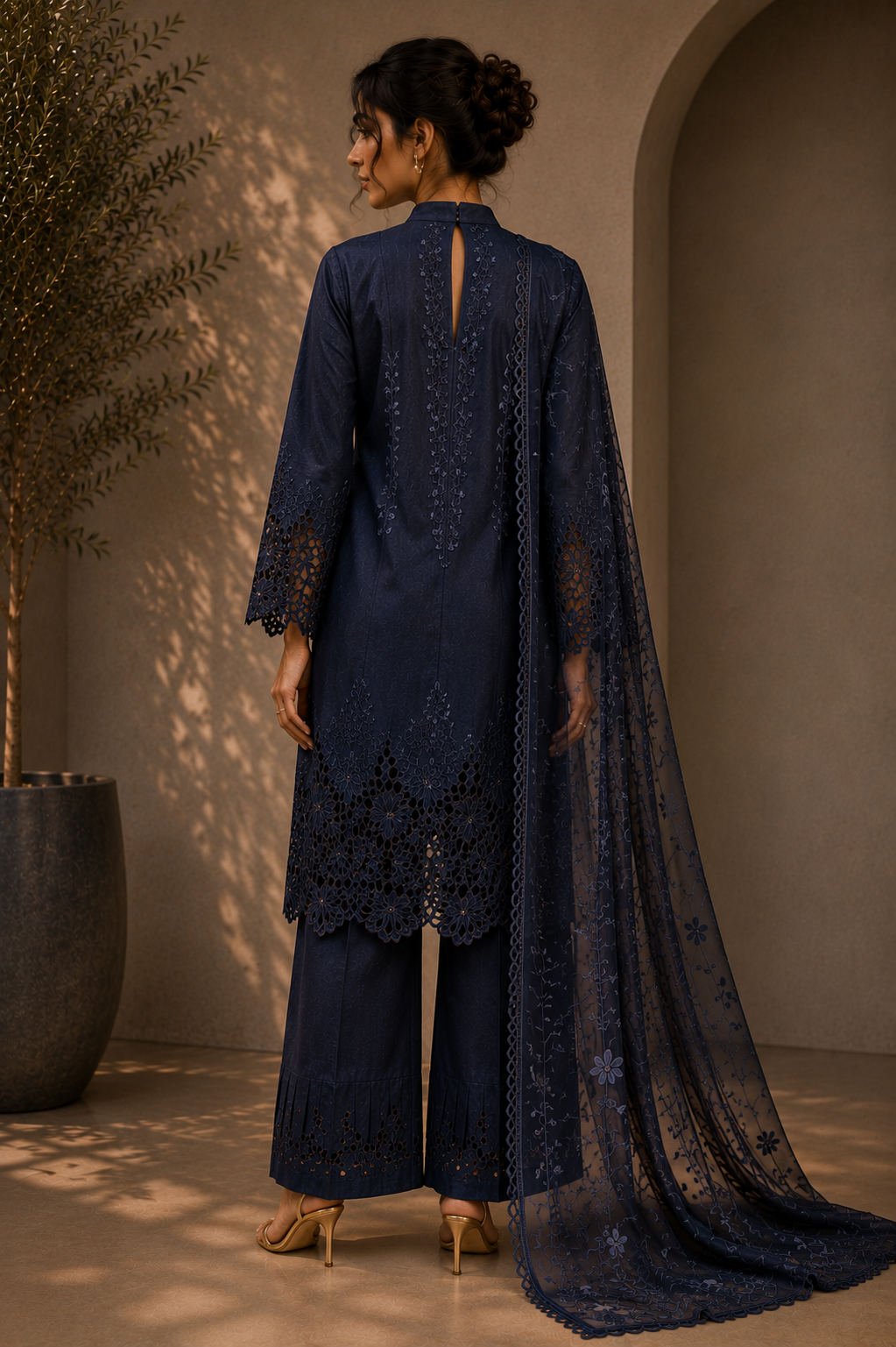 Midnight Jaali Luxe Suit Set - Image 3